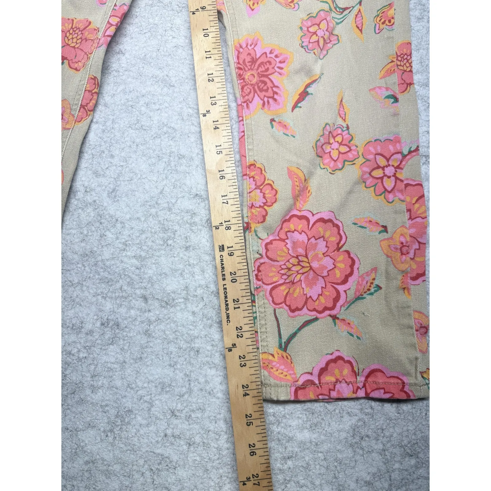 Jones New York‎ Jeans Pants Womens 8 Beige Pink Floral Soho Ankle Casual Stretch - Image 4