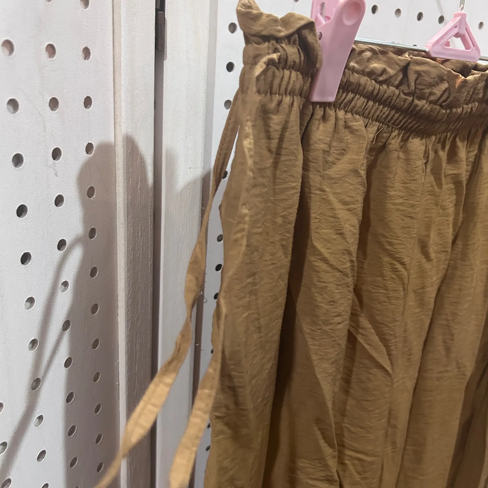 NEW A New Day Brown Paper Bag Waist Wide Leg Cropped Pants Womens Medium - Image 6