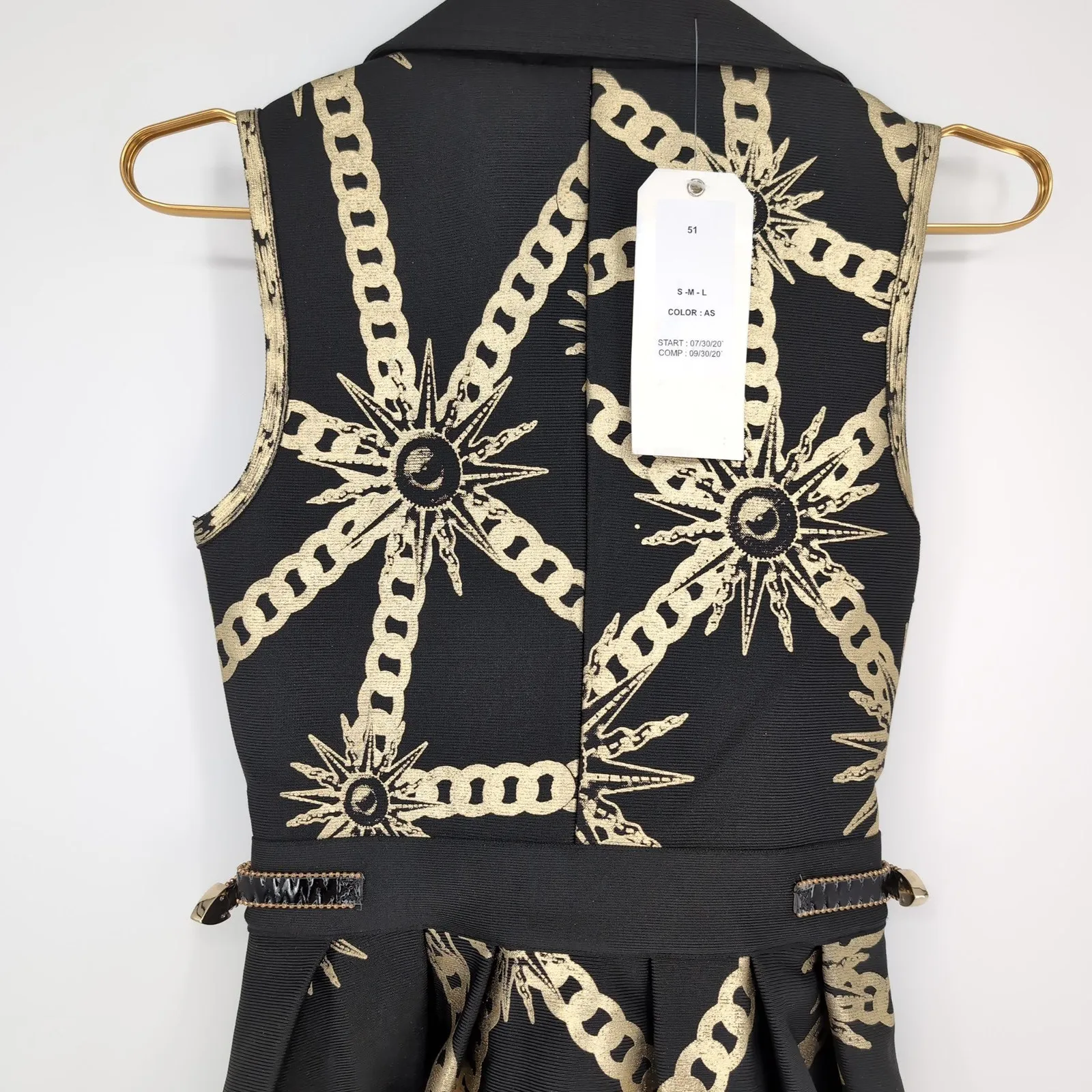 Barok Paris NJ Couture Black & Gold Scuba Material Sleeveless Dress NWT - Image 16