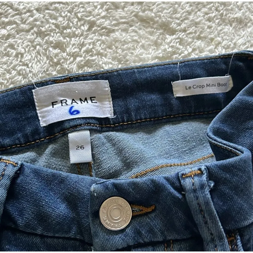 FRAME Le Crop Mini Boot Dark Blue Jean Size‎ 26 - Image 2