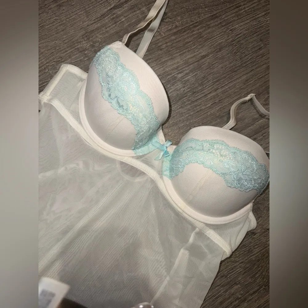 Target Gillian & O’Malley Sheer Babydoll Top S/P Blue - Image 3