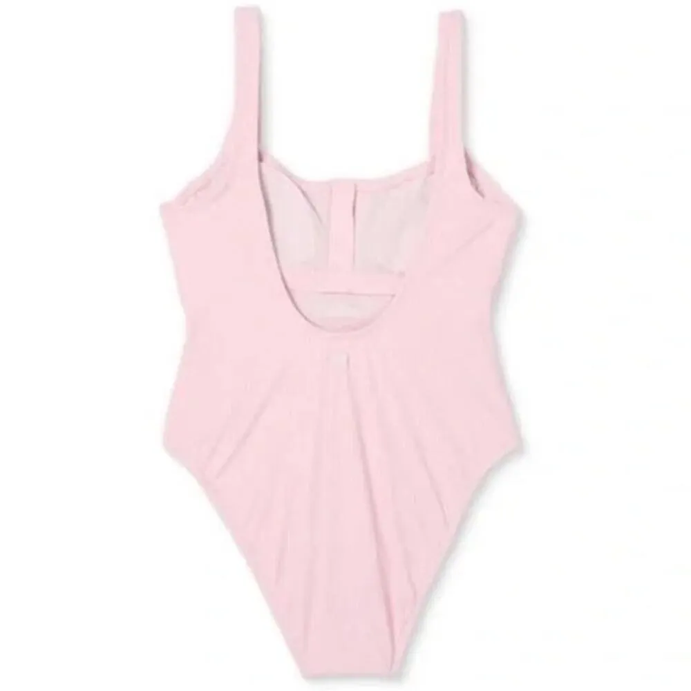 Stoney Clover Lane x Target Ribbed Henley One Piece Swimsuit Pink XS NEW - Image 8
