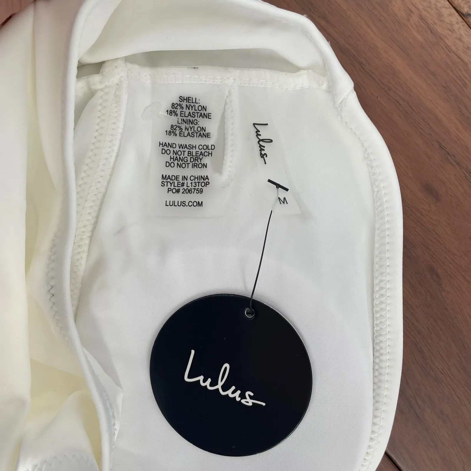 Lulus White One Shoulder Cutout Bikini Swim Top M - Image 5