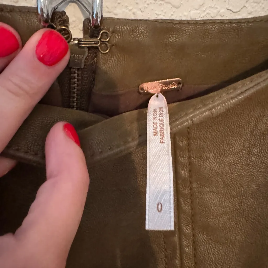 Free People Faux Leather Mini Skirt - Image 3