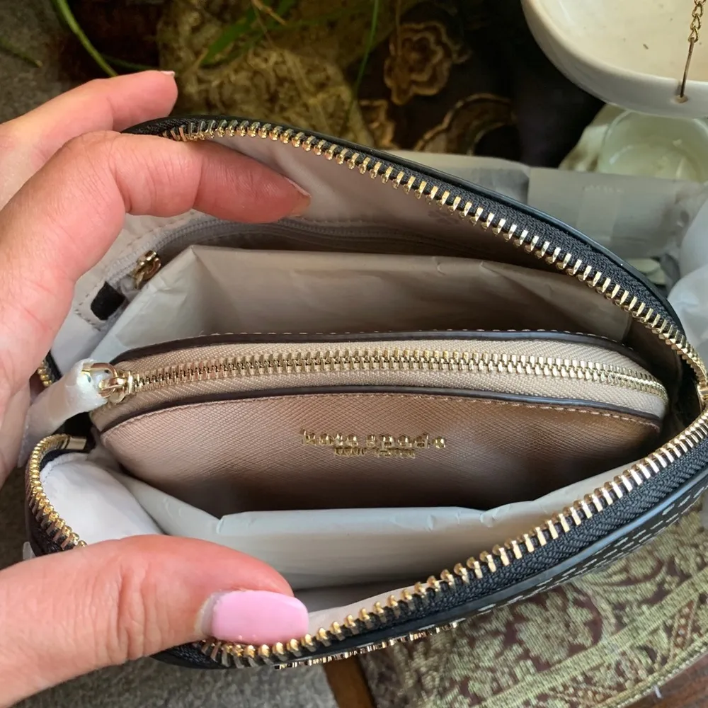 Authentic KATE SPADE leather metallic dots 3 in 1 Crosby/cosmetic/card - Image 14