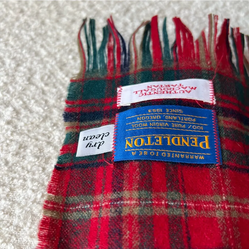 Pendleton Vintage Women’s 100% Wool Authentic Macdougal Tartan Plaid Scarf - Image 8