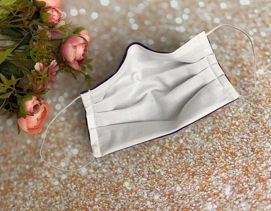 Solid Purple Premium Cotton Reusable Fave Mask - Image 3