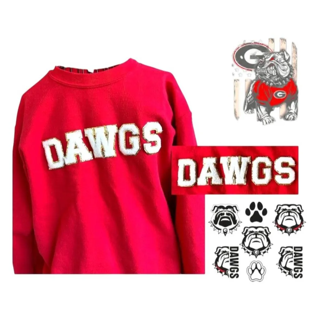 Christmas Georgia Bulldogs Glitter Sweatshirt Unisex Small Red Dawgs Football Size undefined - Image 6