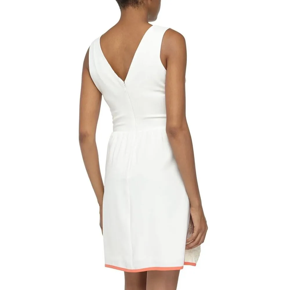 Neiman Marcus Wilster Sleeveless V-Neck Floral-Lace Crepe Dress XS NWT $256 - Image 2