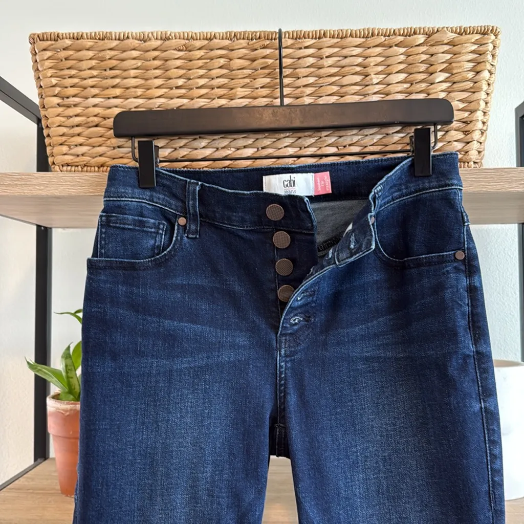 CAbi Mid-Rise Button Fly Straight Leg Ankle Jeans, 4 - Image 7