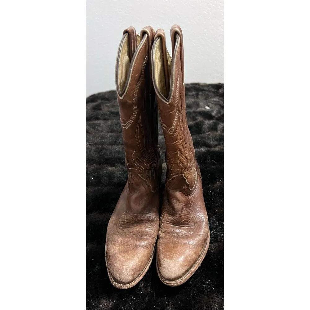 Frye Womens 6 B Brown Leather Heritage Western Boots  Rodeo Cowgirl - Image 2