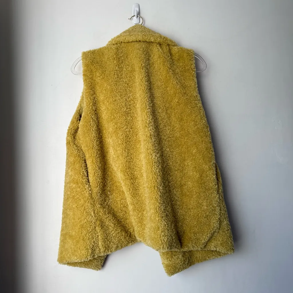 Anthropologie Pilcro Yellow Sherpa Faux Fur Vest One Size - Image 7