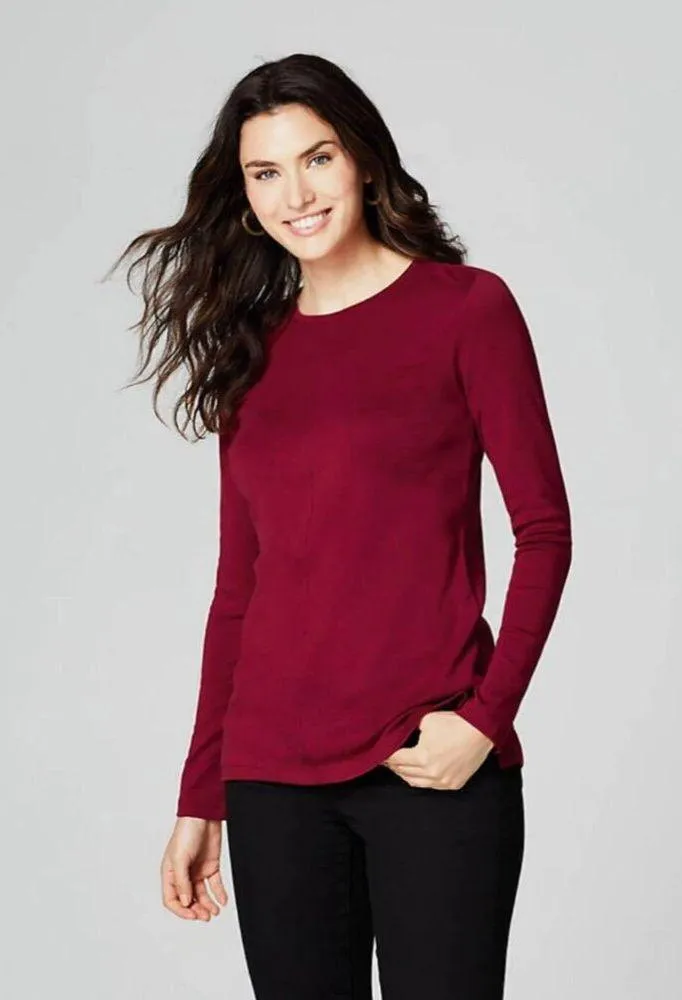 J. Jill Red Cranberry Pima Cotton Crew Neck High - Image 7