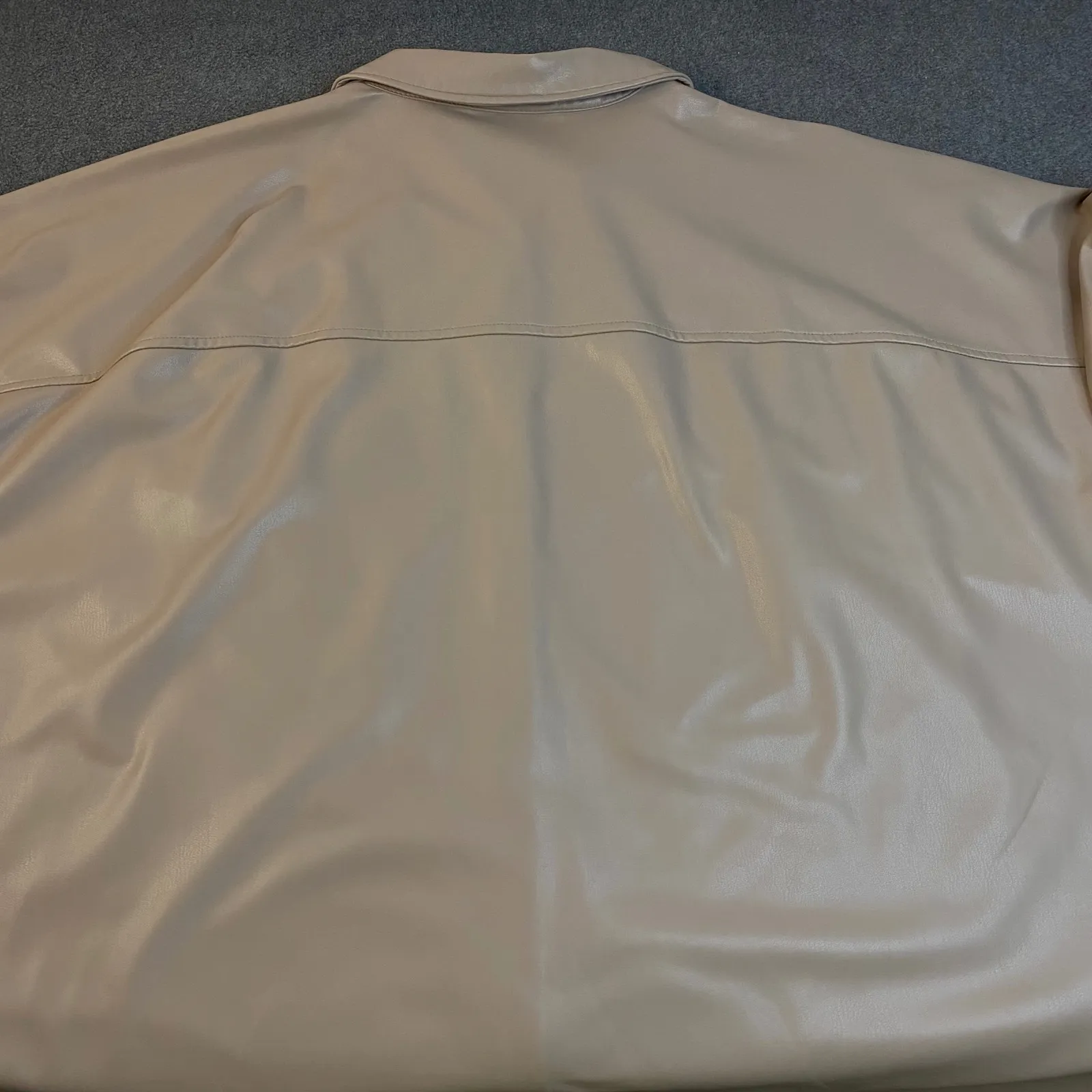 Lane Bryant Shirt Jacket Beige Women's Plus Size 26/28‎ Shacket Button Up EUC - Image 5