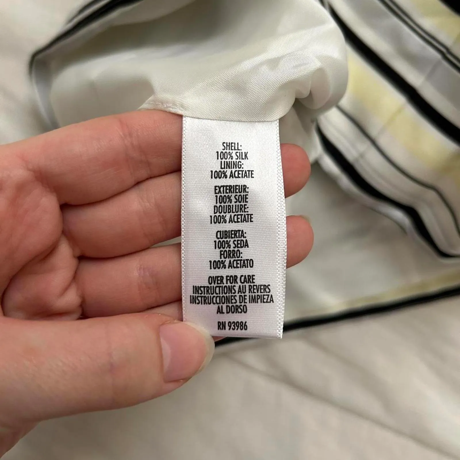 Deadstock petite sophisticate silk Yellow and black striped tank top - Image 2