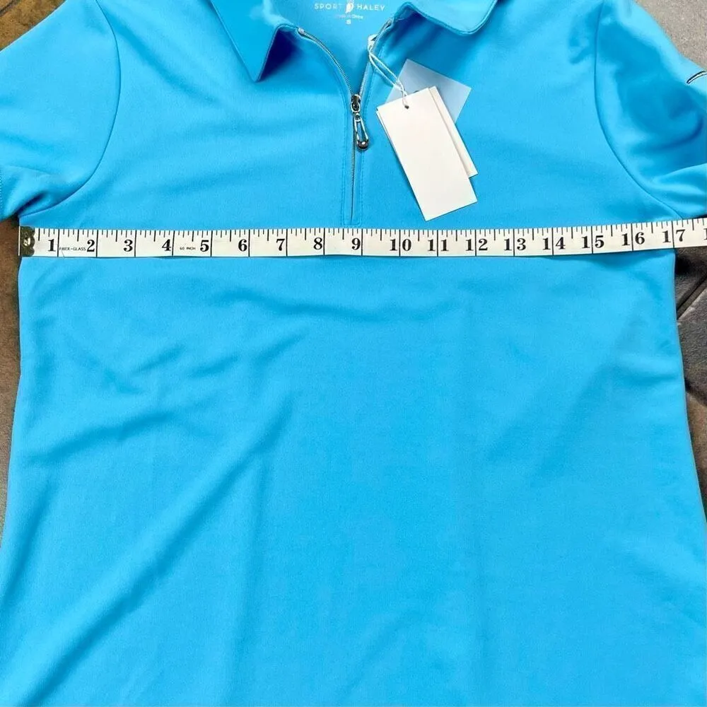 NWT Sport Haley Zip Up Polo Small Blue - Image 6