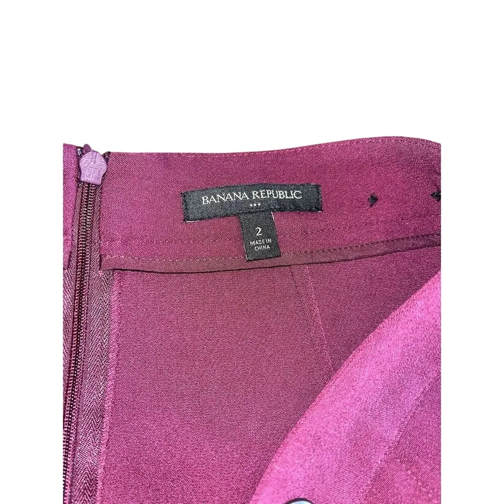 Banana Republic Skirt Womens Sz 12 Mini Wrap‎ Red Buttons Pencil Preppy Work F30 - Image 5