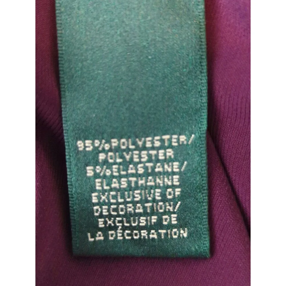 Lauren Ralph‎ Lauren Purple Ruched Jeweled Neck Midi Sheath Dress Size 12 - Image 8