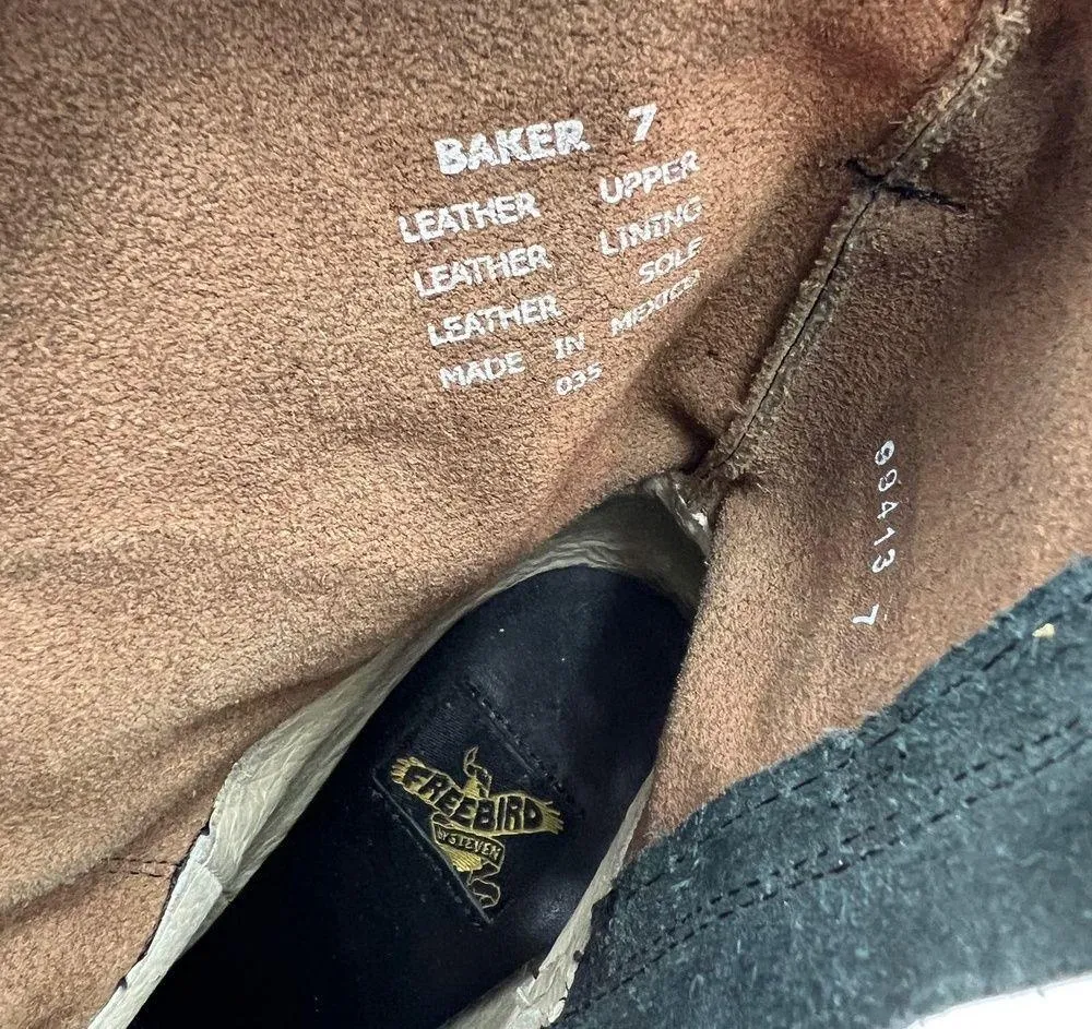 Freebird by Steven Baker Boots Wrap Leather Detail Distressed Brown Western - Image 4