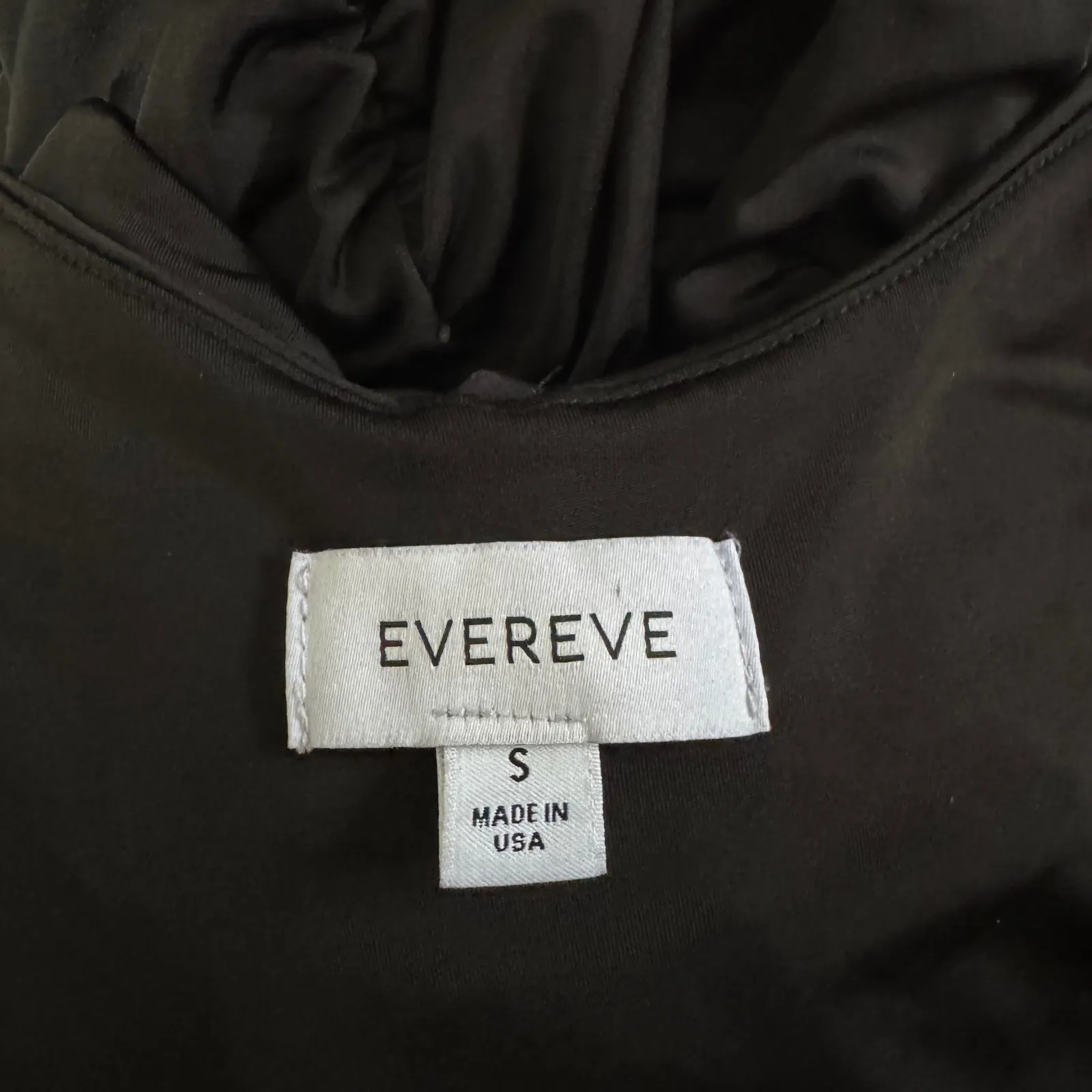 EVEREVE Black Ruched Bodycon Halter Dress Midi Size Small Made in USA - Image 7