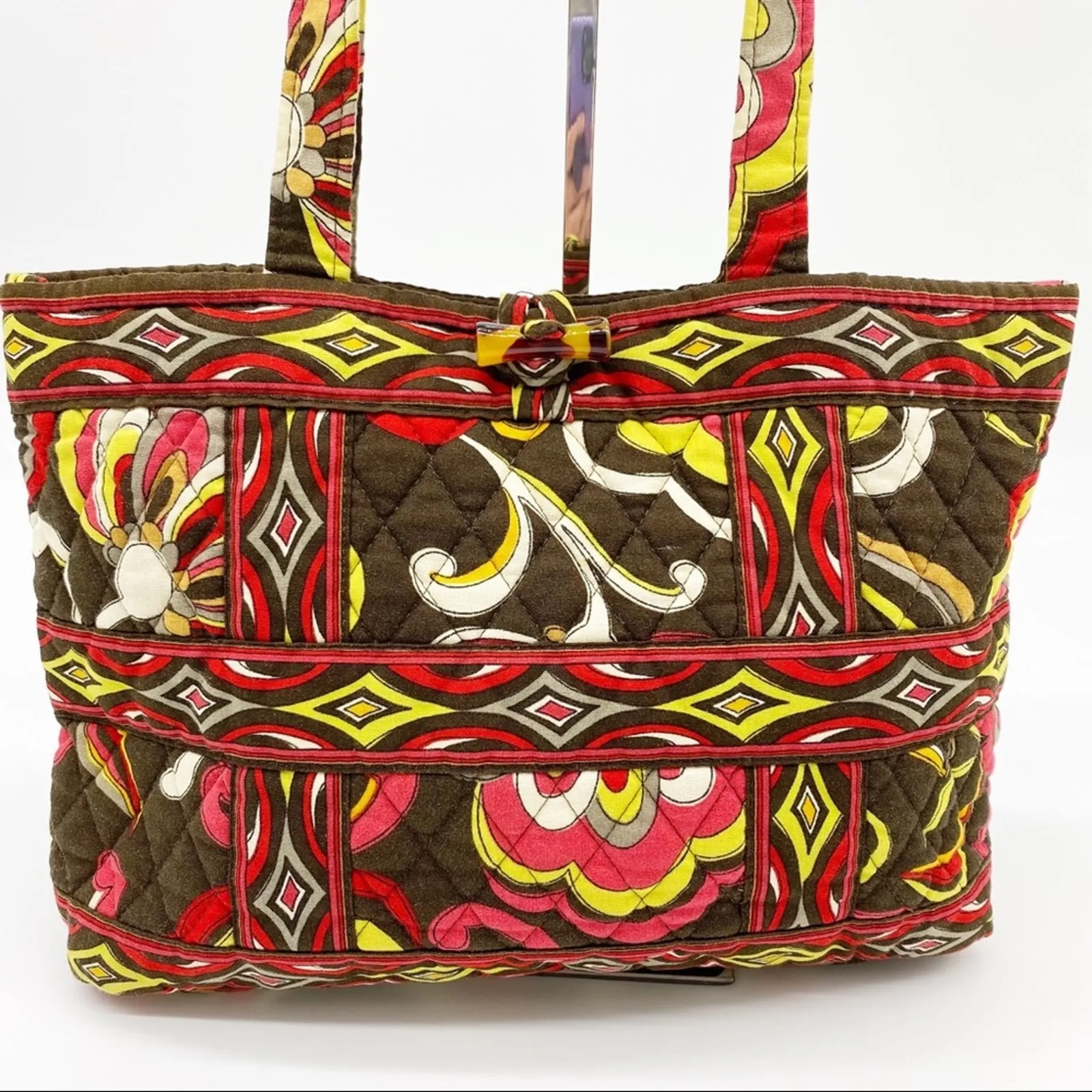 Vera Bradley  Puccini Retired Pattern Small Tote‎ Toggle Close Brown Abstract - Image 2