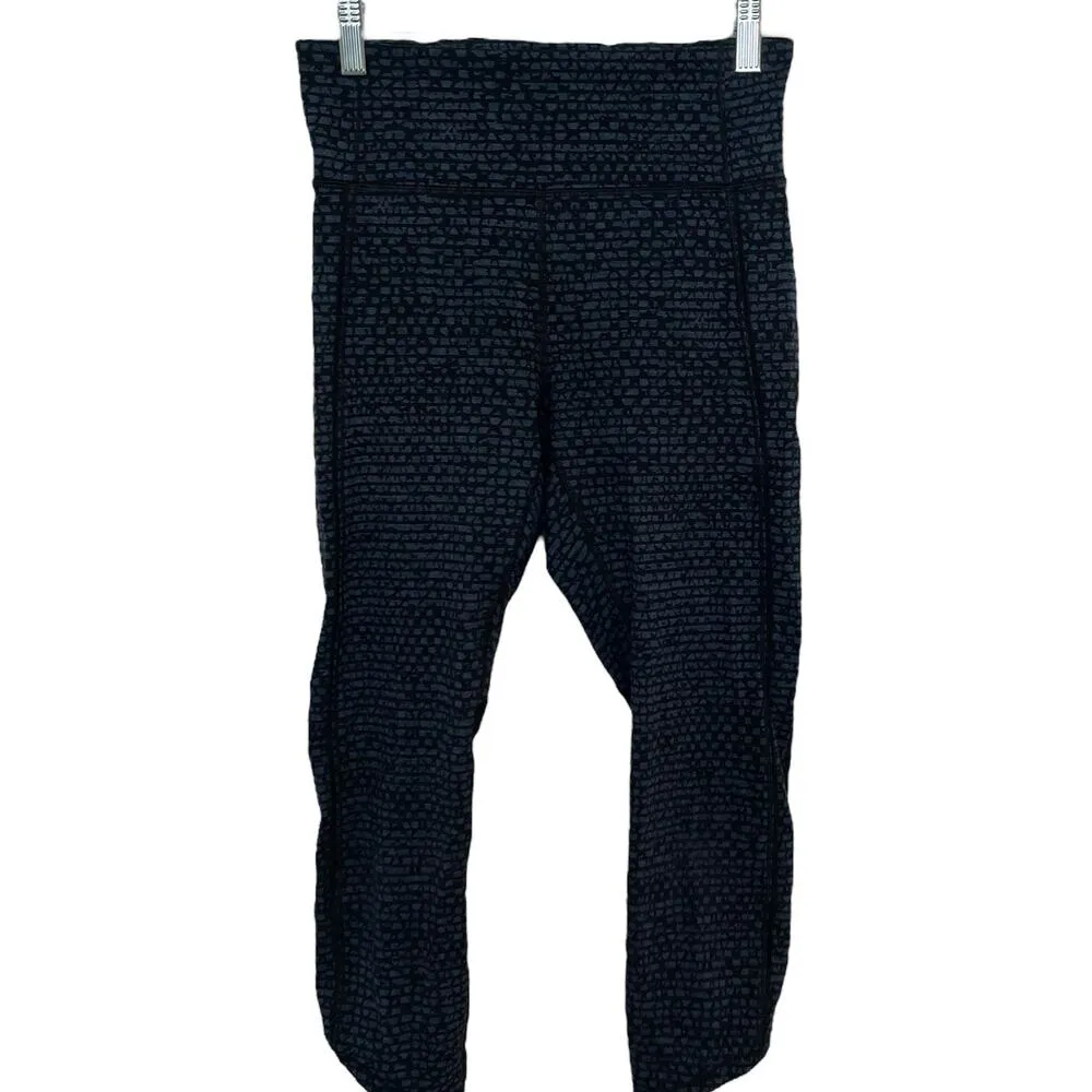 Lululemon Free Runner Crop 21” Shatter Weave Desert Teal Leggings Womens Size 6 Blue - Image 8