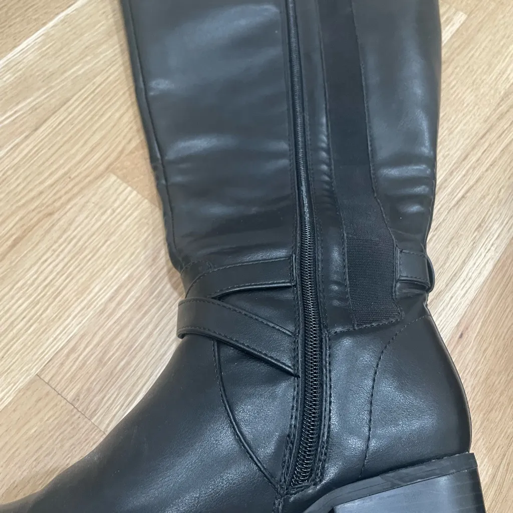 Lane Bryant Extra Wide Calf Black Riding Boots 7 - Image 3