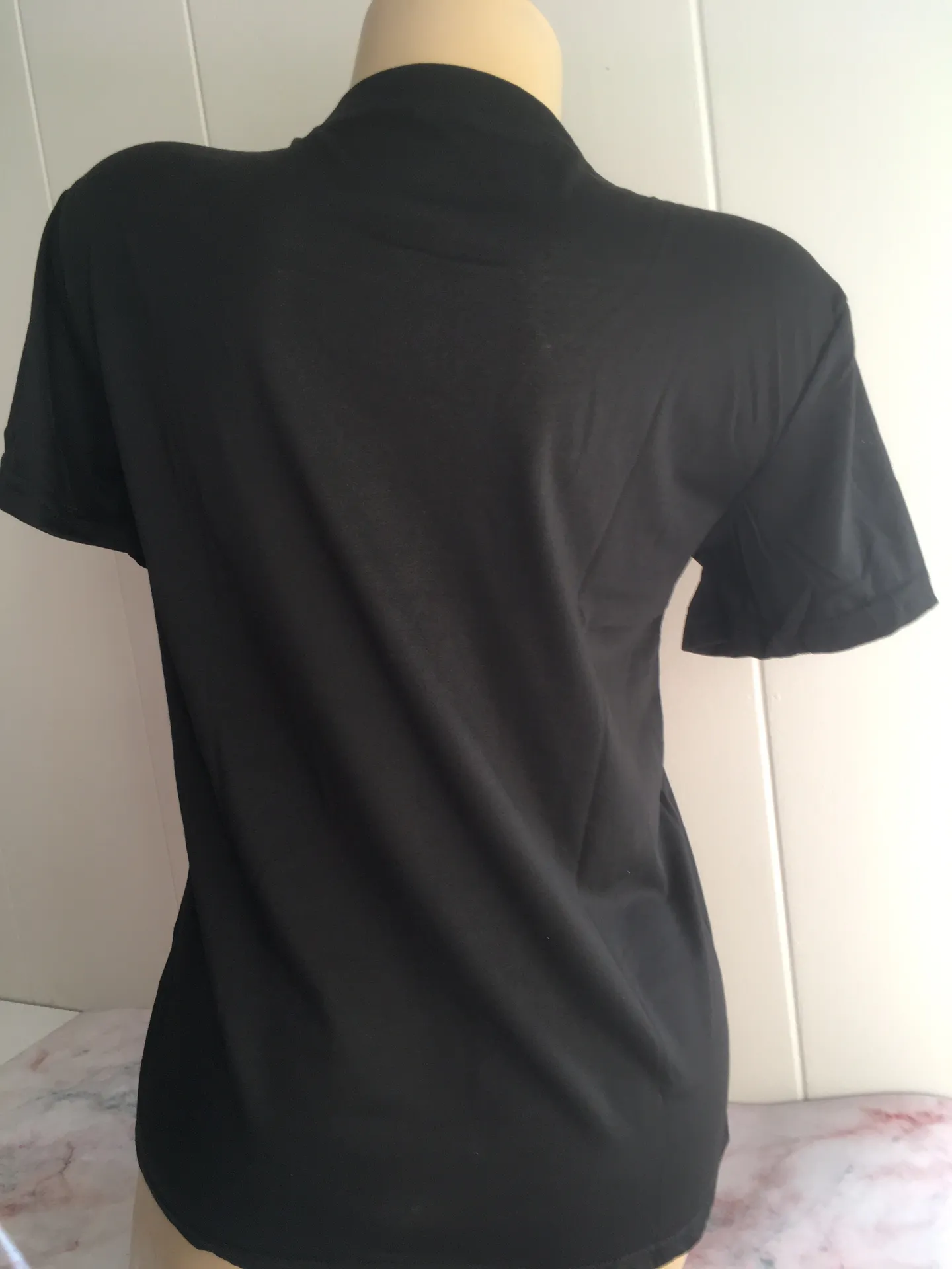 Lip Print Shirt, XL Black - Image 5