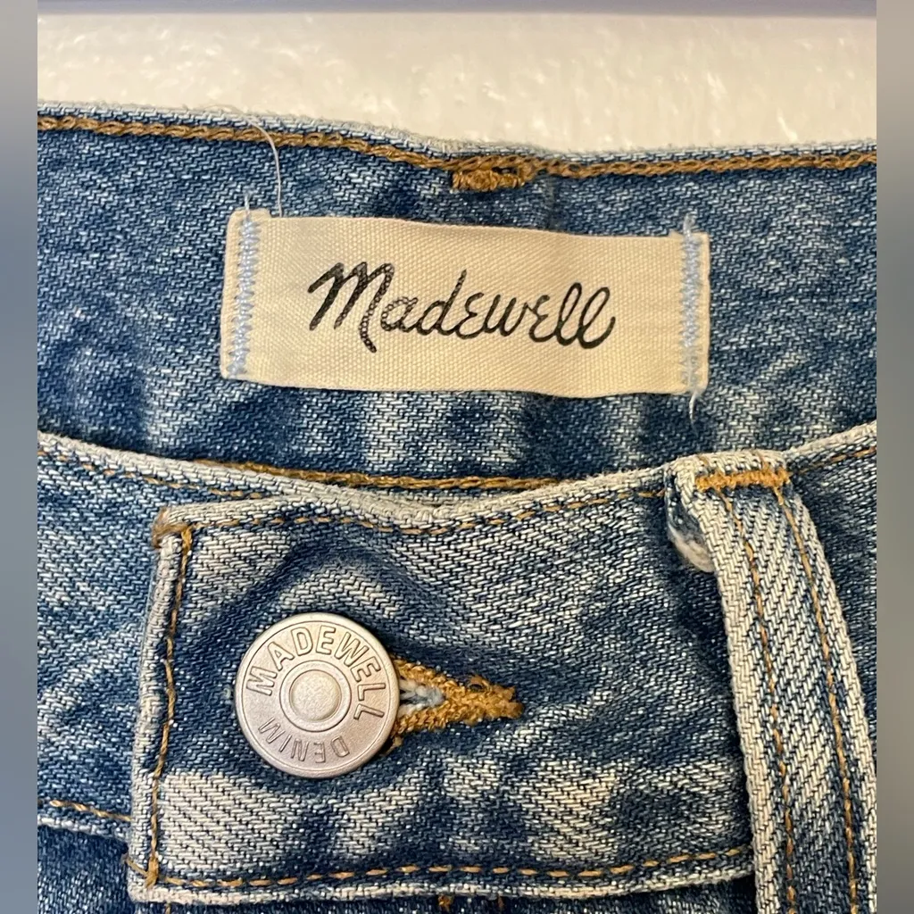 Madewell The Dadjean in Brockport Wash Ripped Edition Straight Leg Jeans Size 27 - Image 10
