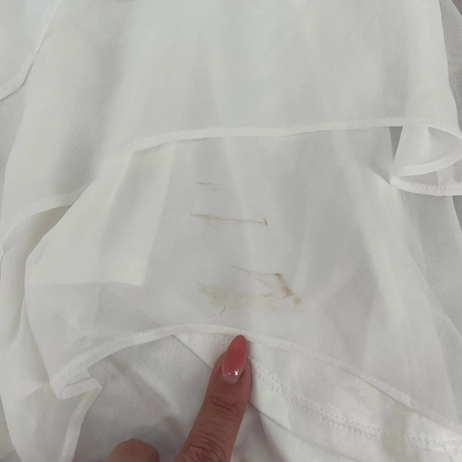 Lulus White Tiered Ruffle Dress XS Short Sleeve Bow Back Casual Mini - Image 4