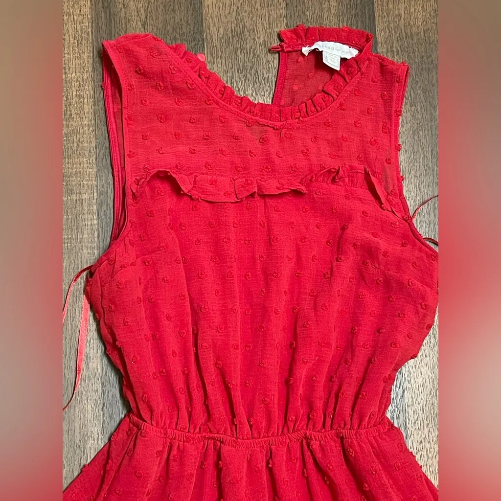 Monteau  Red Ruffled Tiered Sundress - Image 3