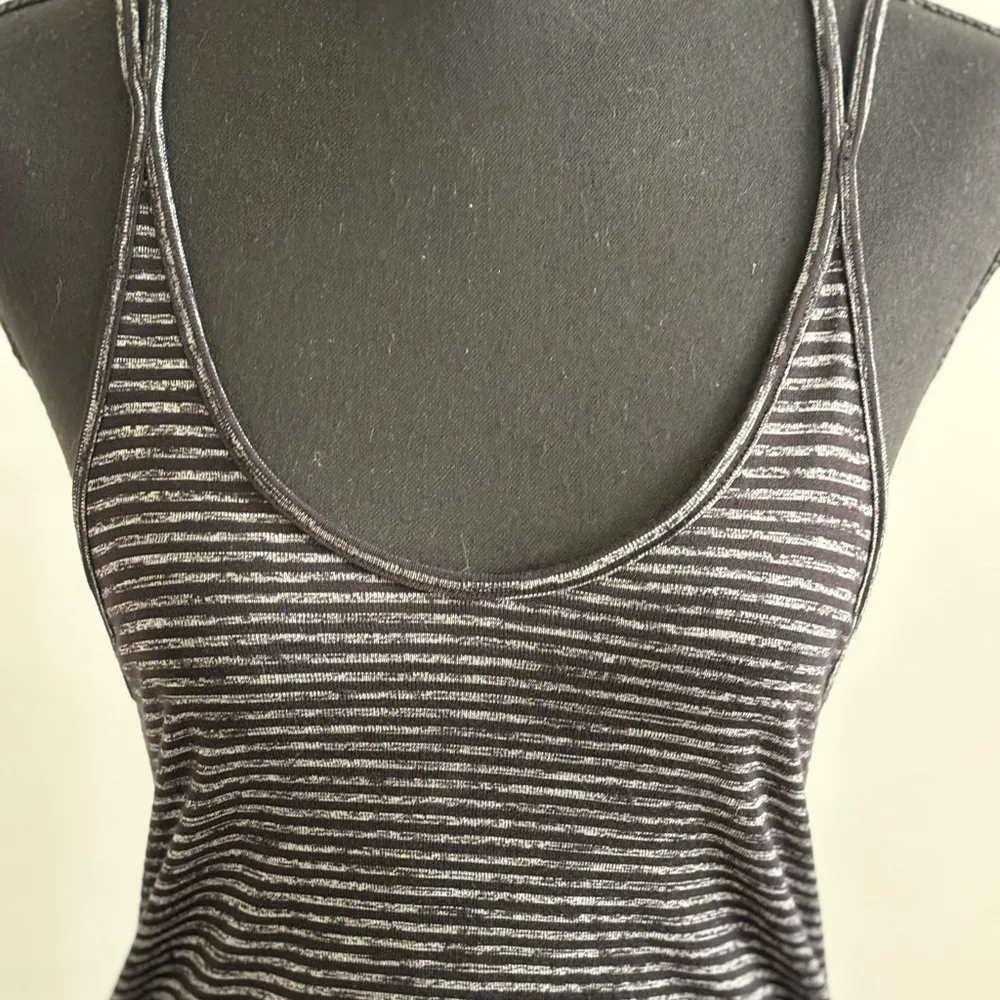 Racerback Midi Black Stripped Dress Size M - Image 2