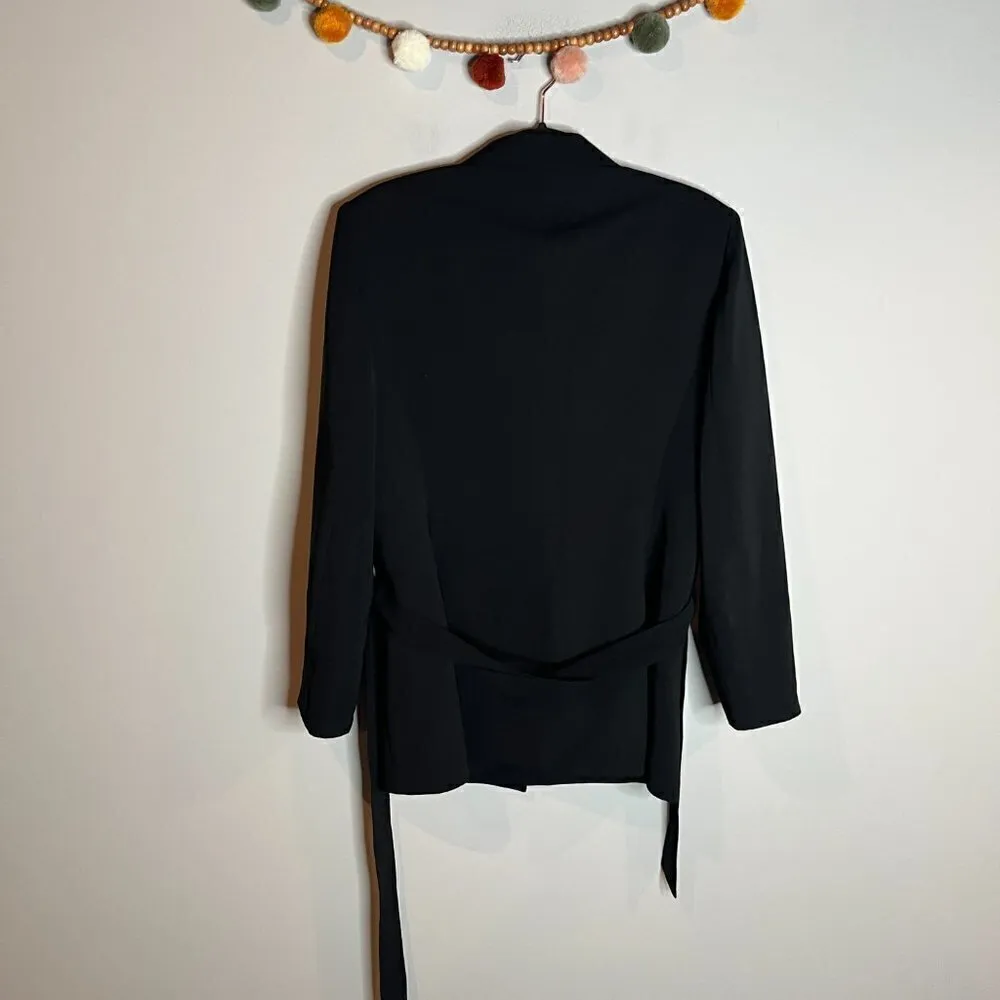 Le Suit 🌺  black button down tie blazer jacket - Image 4