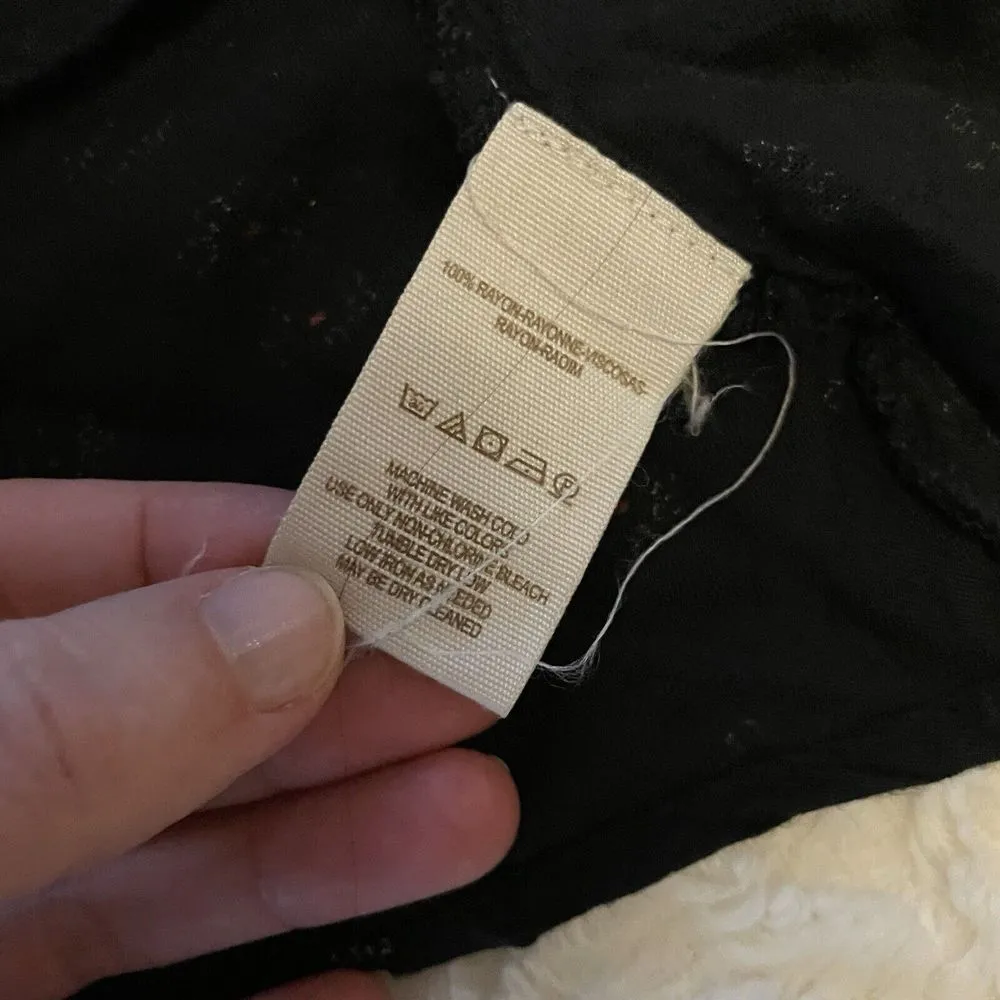 Free People Beck Black Tunic Short Dress Long Shirt XS Keyhole Neck Layered - Image 3