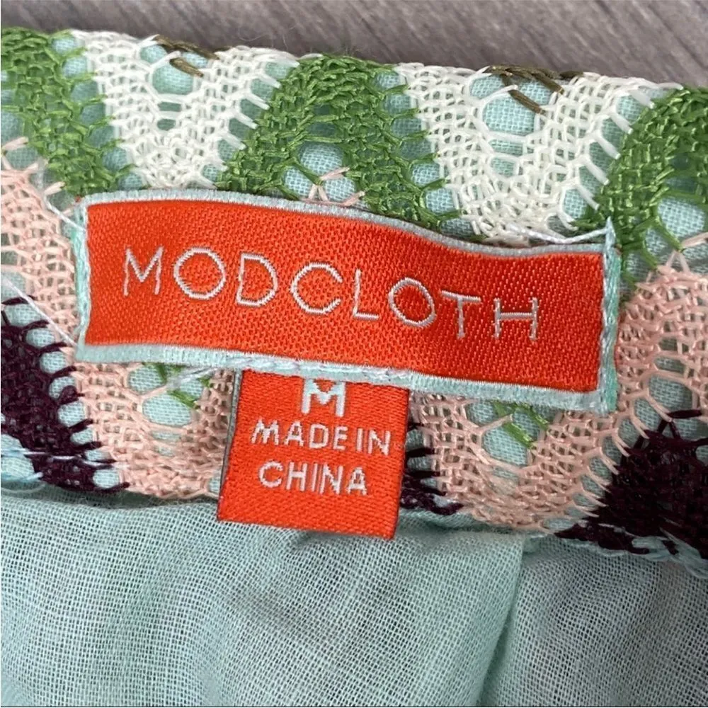 ModCloth‎ Daytime Dazzler Chevron Stripe A Line Skirt Pastel Multicolor Medium - Image 13