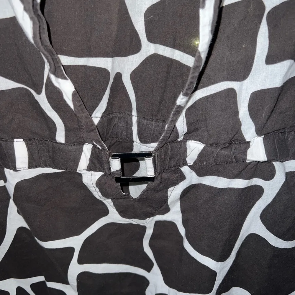 LANDS END Deep V Neck Long Sleeve Giraffe Animal Print Bathing Suit Cover up XL - Image 2