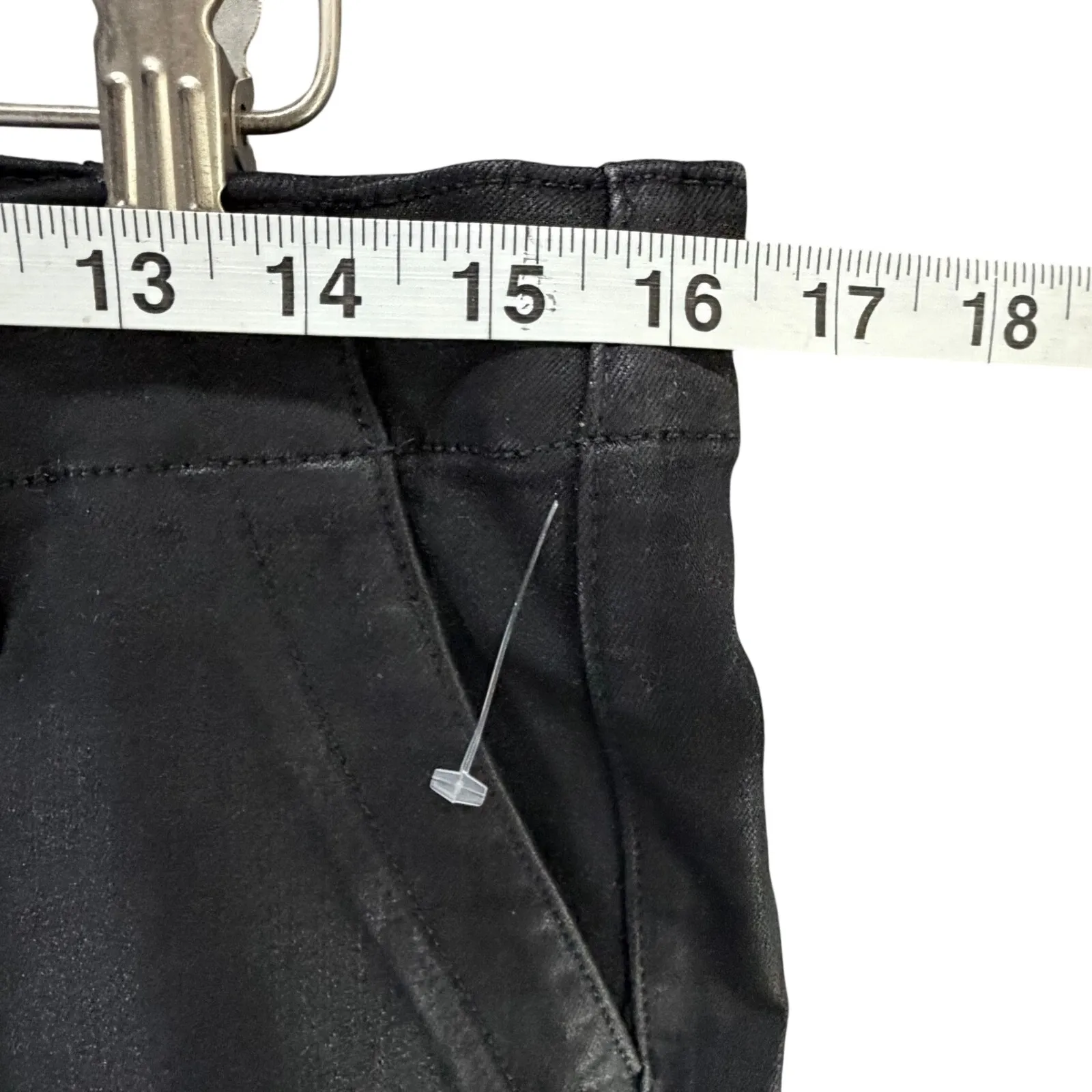 Paige Mayslie Straight Ankle Jeans Womens 30 Black Soft Coated Denim Modern Chic - Image 8