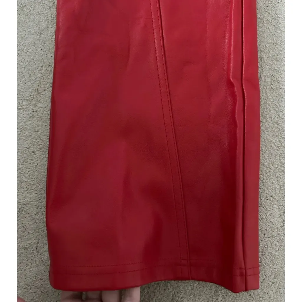 The Kript  Red Jaxon Vegan Leather Pants - Image 6