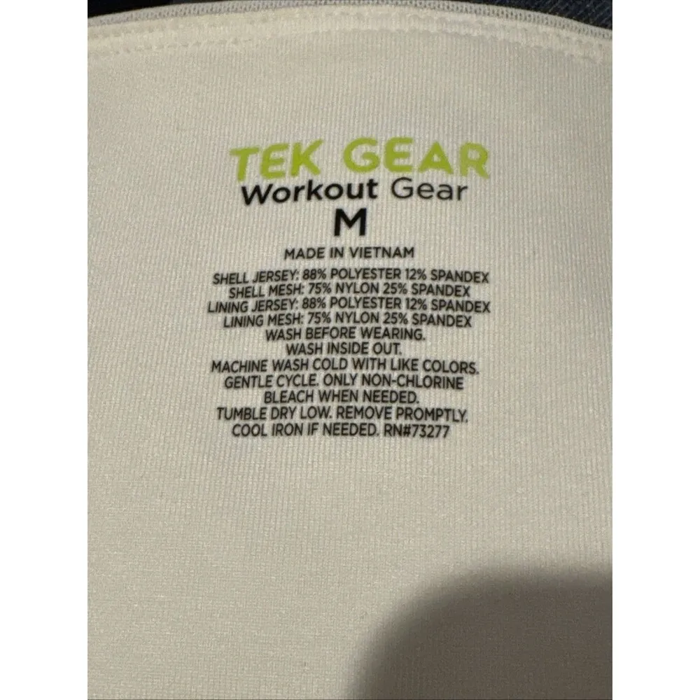 Tek Gear Workout Gear Zip-Front Medium Impact Sports Bra Women’s M Padded White - Image 2