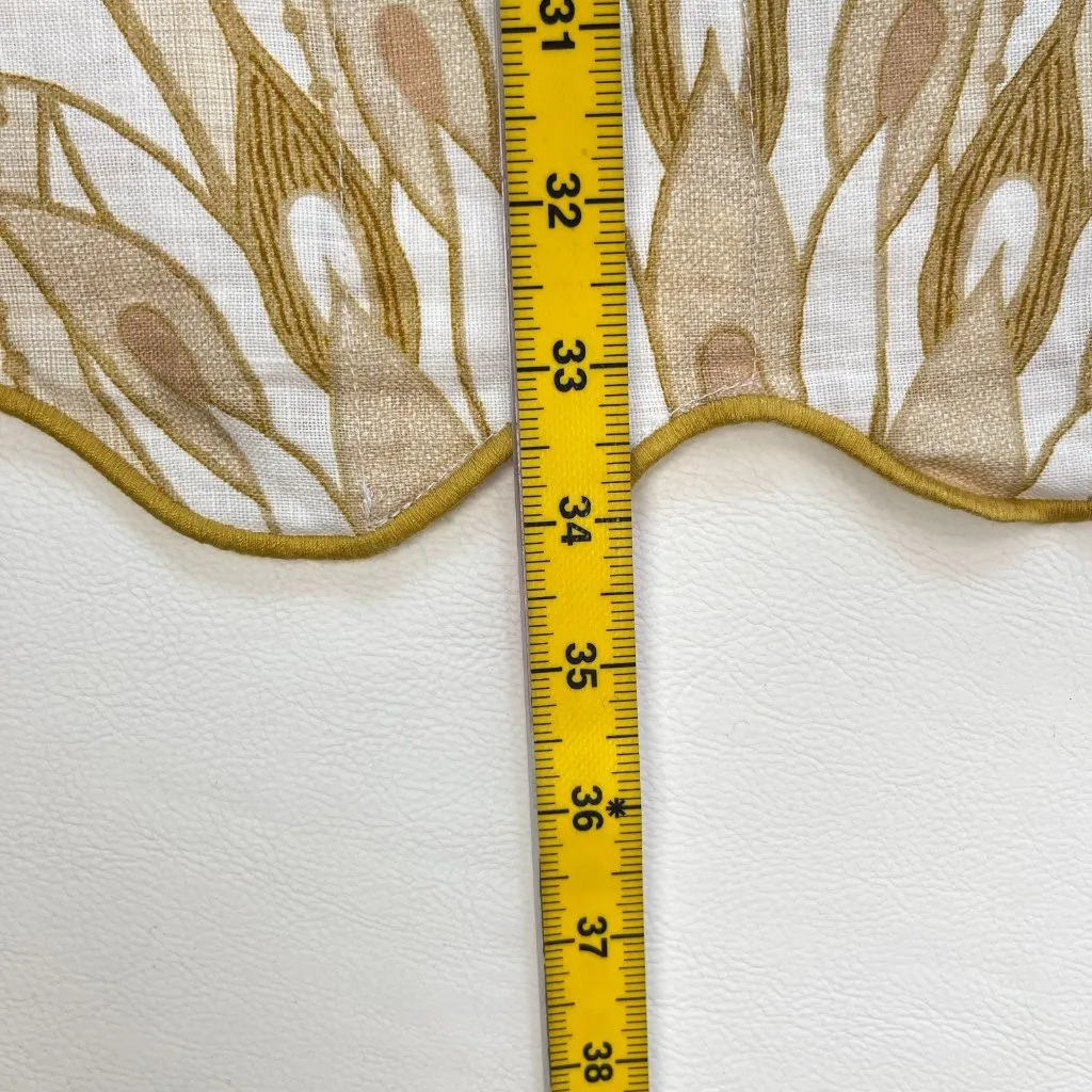 NWOT Farm Rio Midi Skirt Off-White/Beige Lace Nature Wavy Hem Linen Size L - Image 11