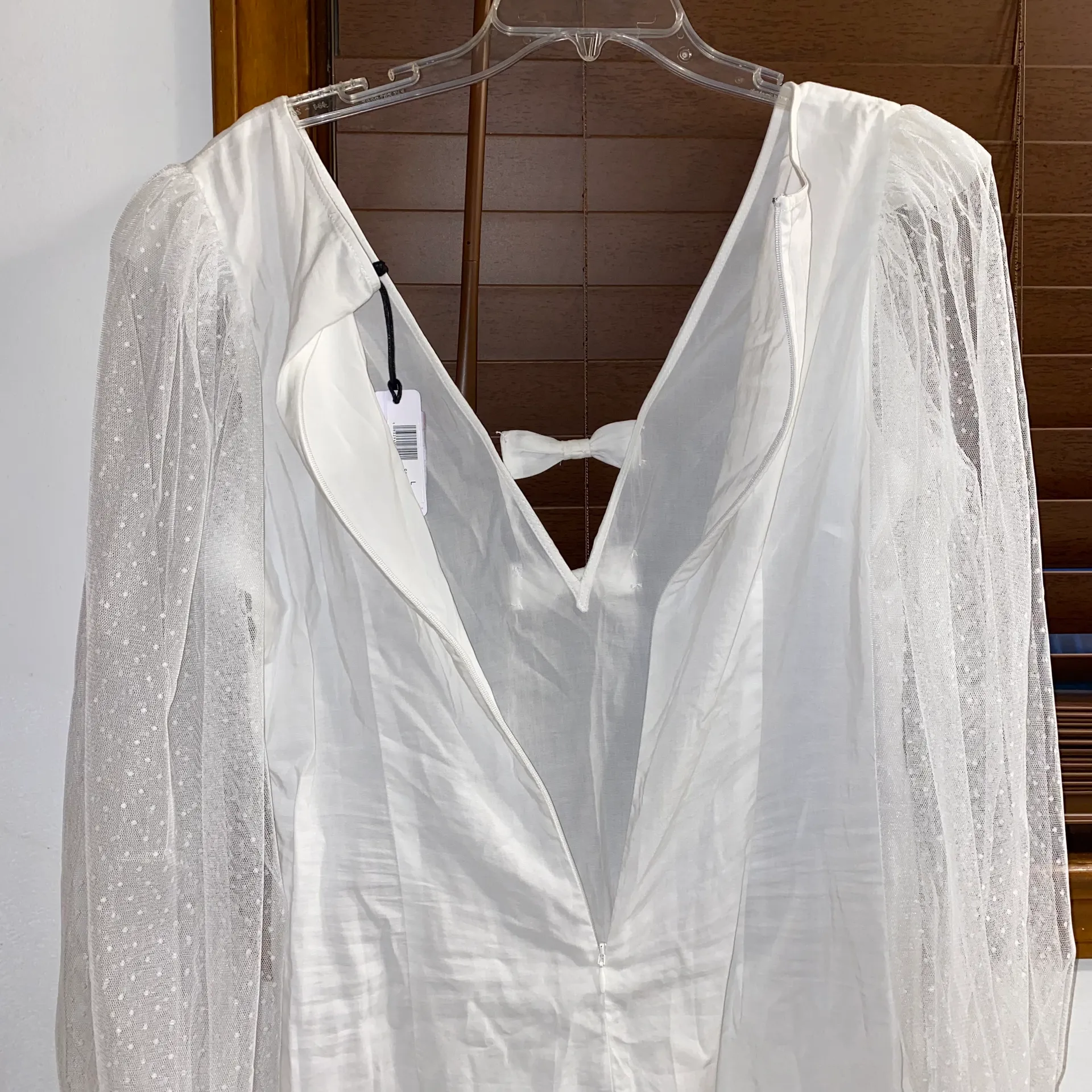 NWT $225  White Organza Swiss Dot Mesh Sadie Dress L - Image 7