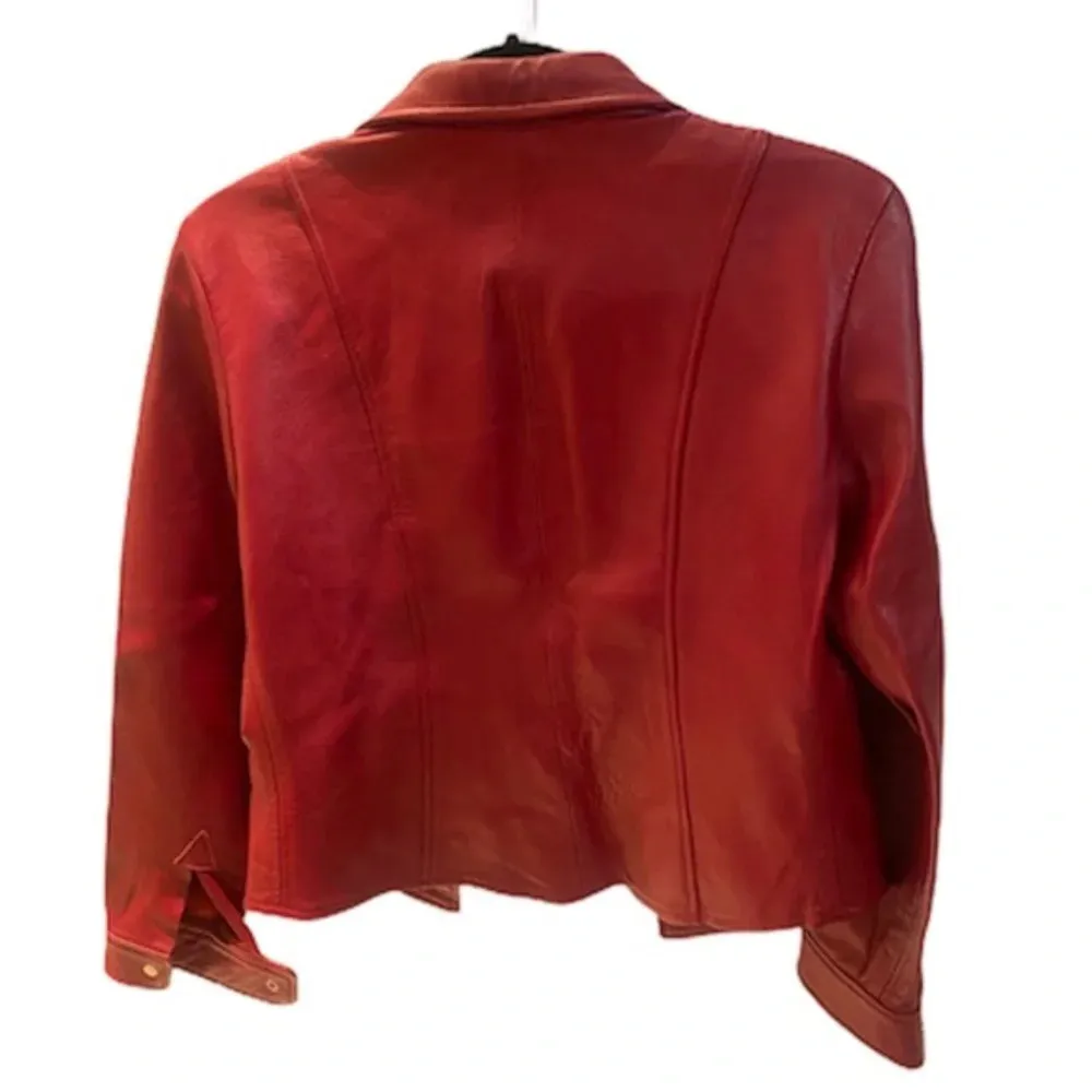 Comme Toojoors Red Leather Jacket​‎ Size XS - Image 2