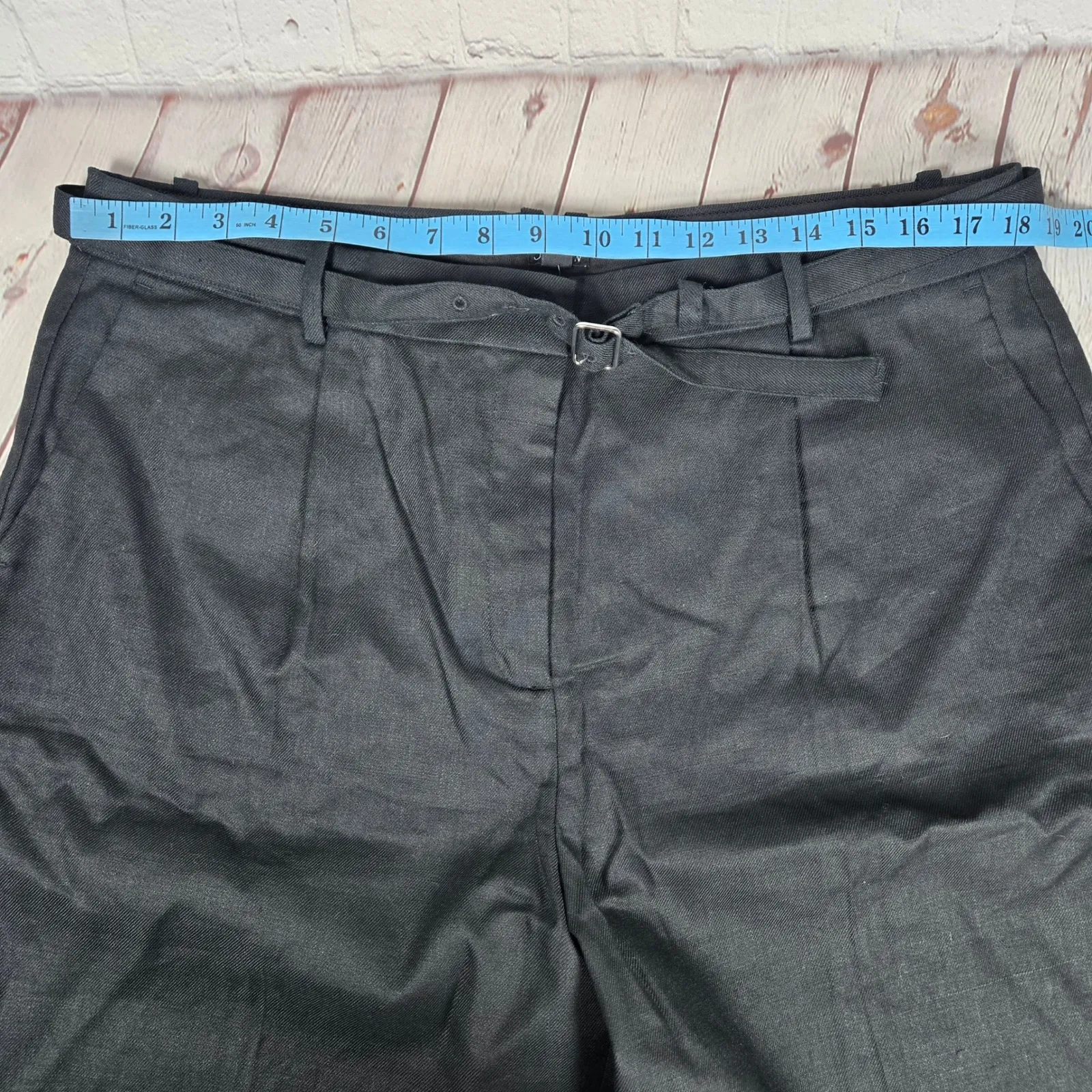 J. Crew Pleated 9" trouser short stretch linen blend Black‎ CI494 16 NWT Belted - Image 7