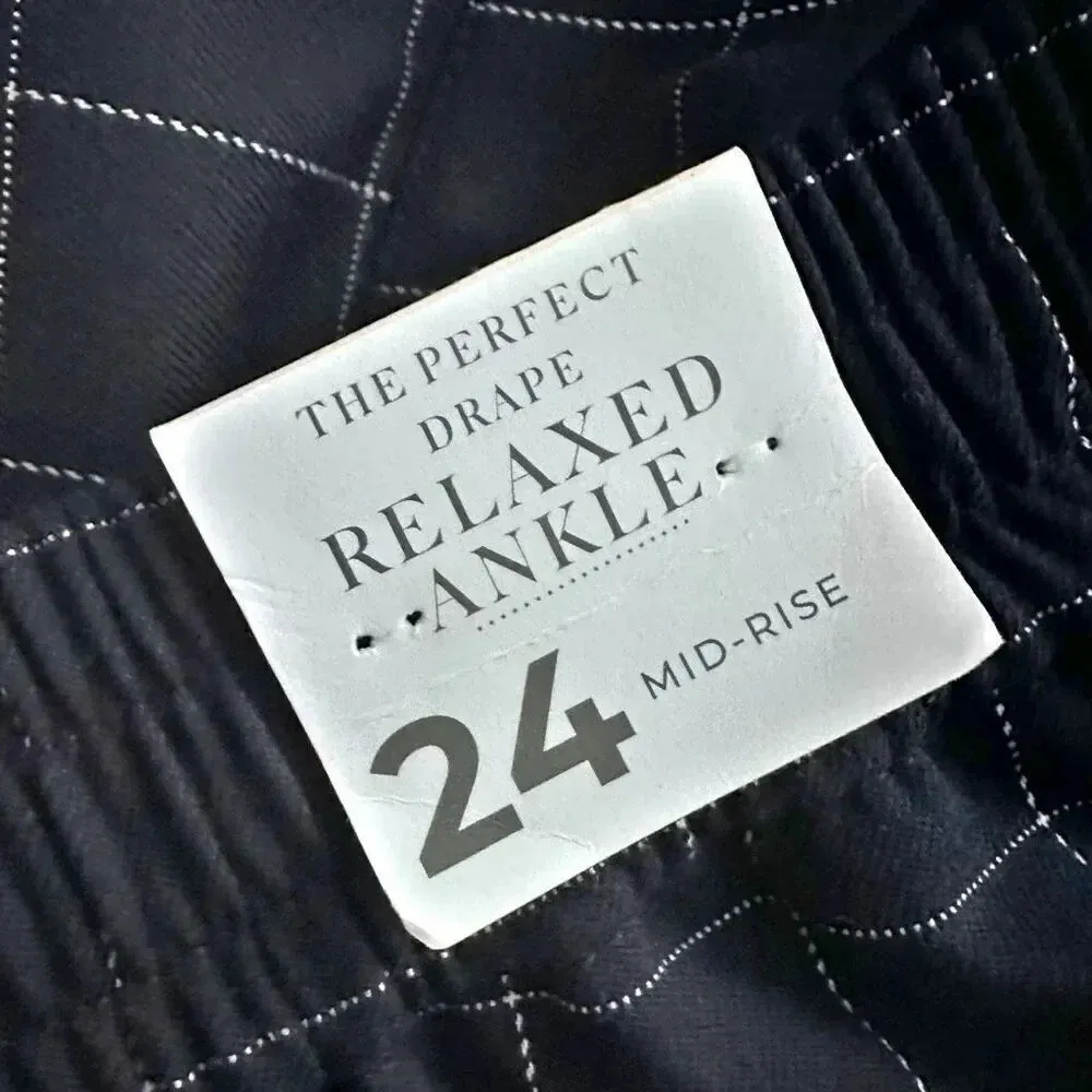 LANE BRYANT | Plus Perfect Drape Relaxed Ankle Pant Navy Windowpane Plaid | 26 - Image 9