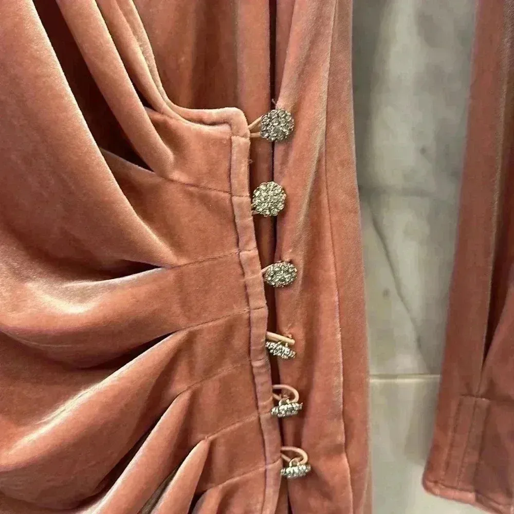 Topshop Velvet Ruched Mini Dress – Holiday Party / Cocktail – Size 6 - Image 3