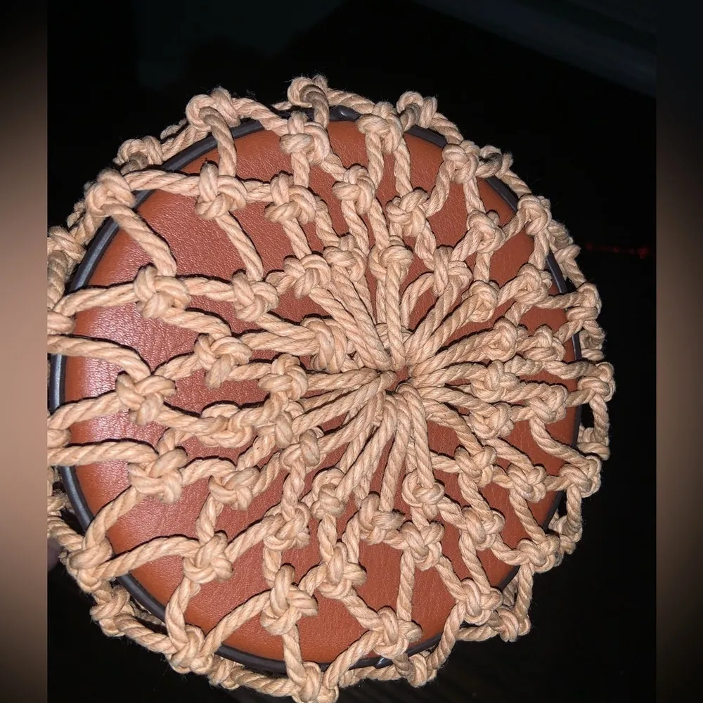 Nwot STAUD Moreau Leather Bucket Bag designer spring coastal crochet boho $400 - Image 11