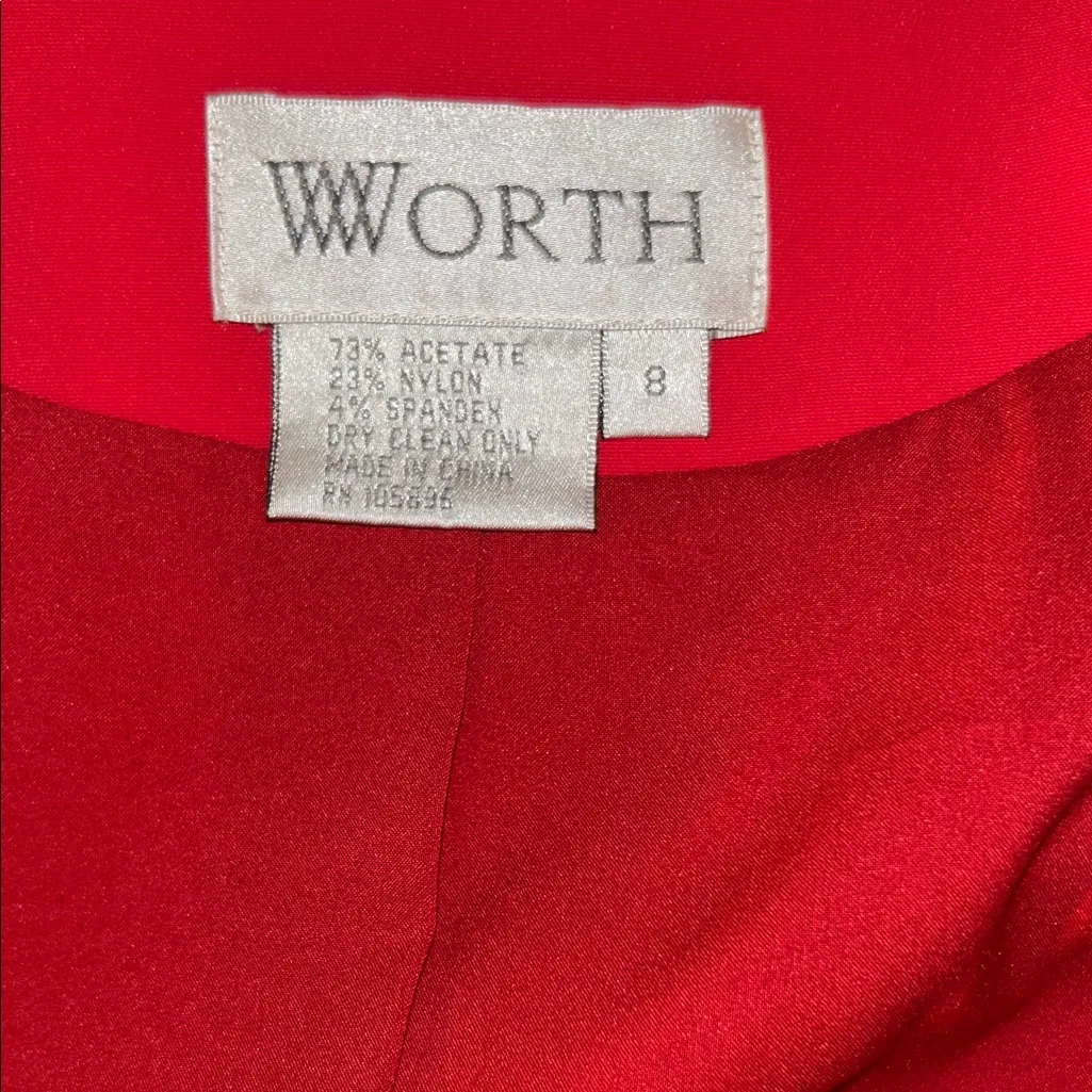 Vintage Worth Size 8 Red Women's Blazer - Image 12