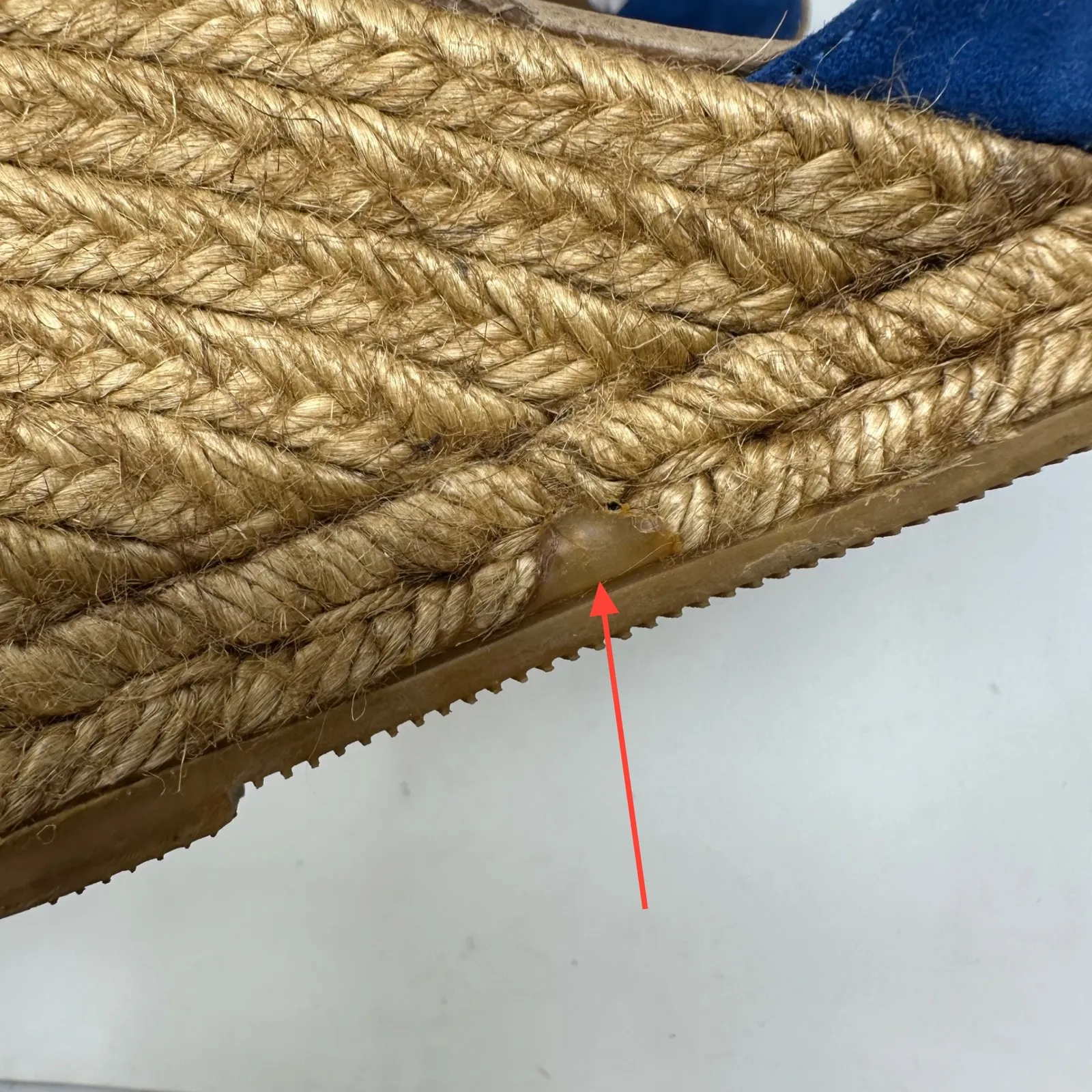 Giamo Espadrilles Wedge Sandals‎ Suede Blue Size 38 - Image 5