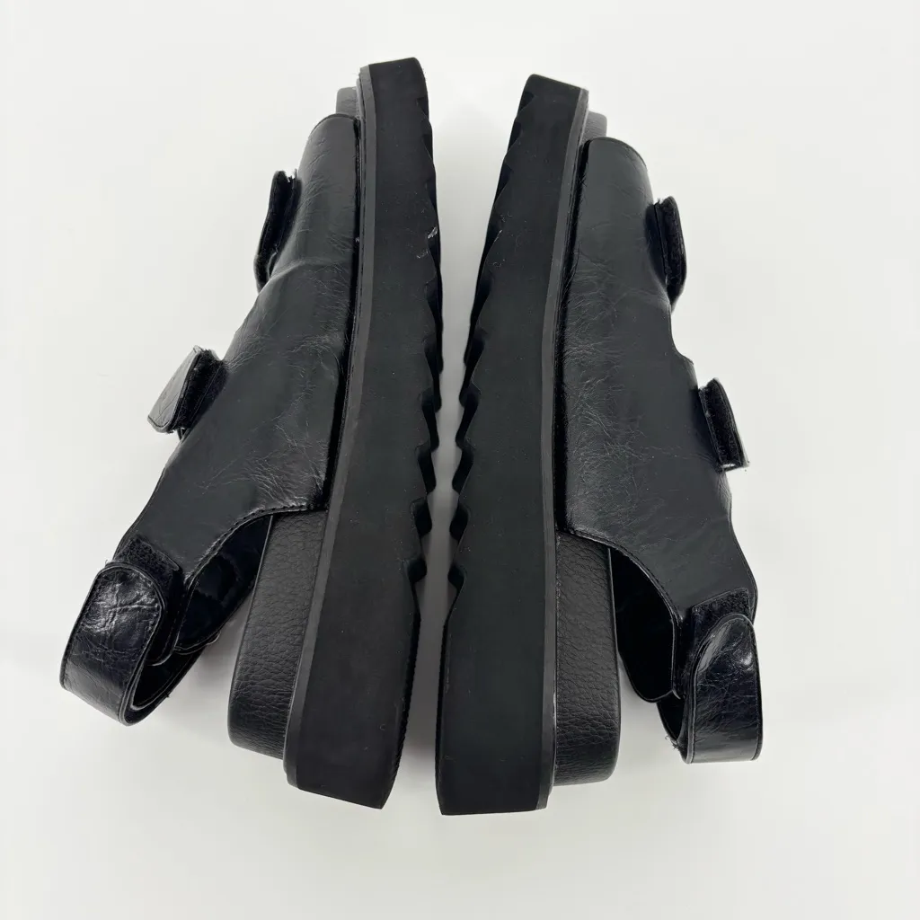 Princess Polly Rue Sandals Size 8 Chunky Vegan Leather Black - Image 7