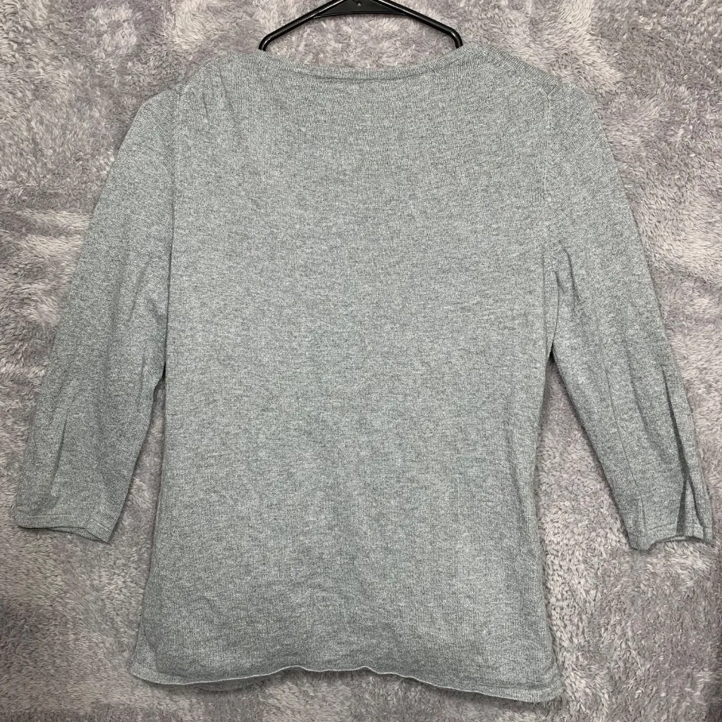 Worthington Gray Cardigan Sweater Women’s Small Button Front Ruched Detail 3/4 S - Image 7